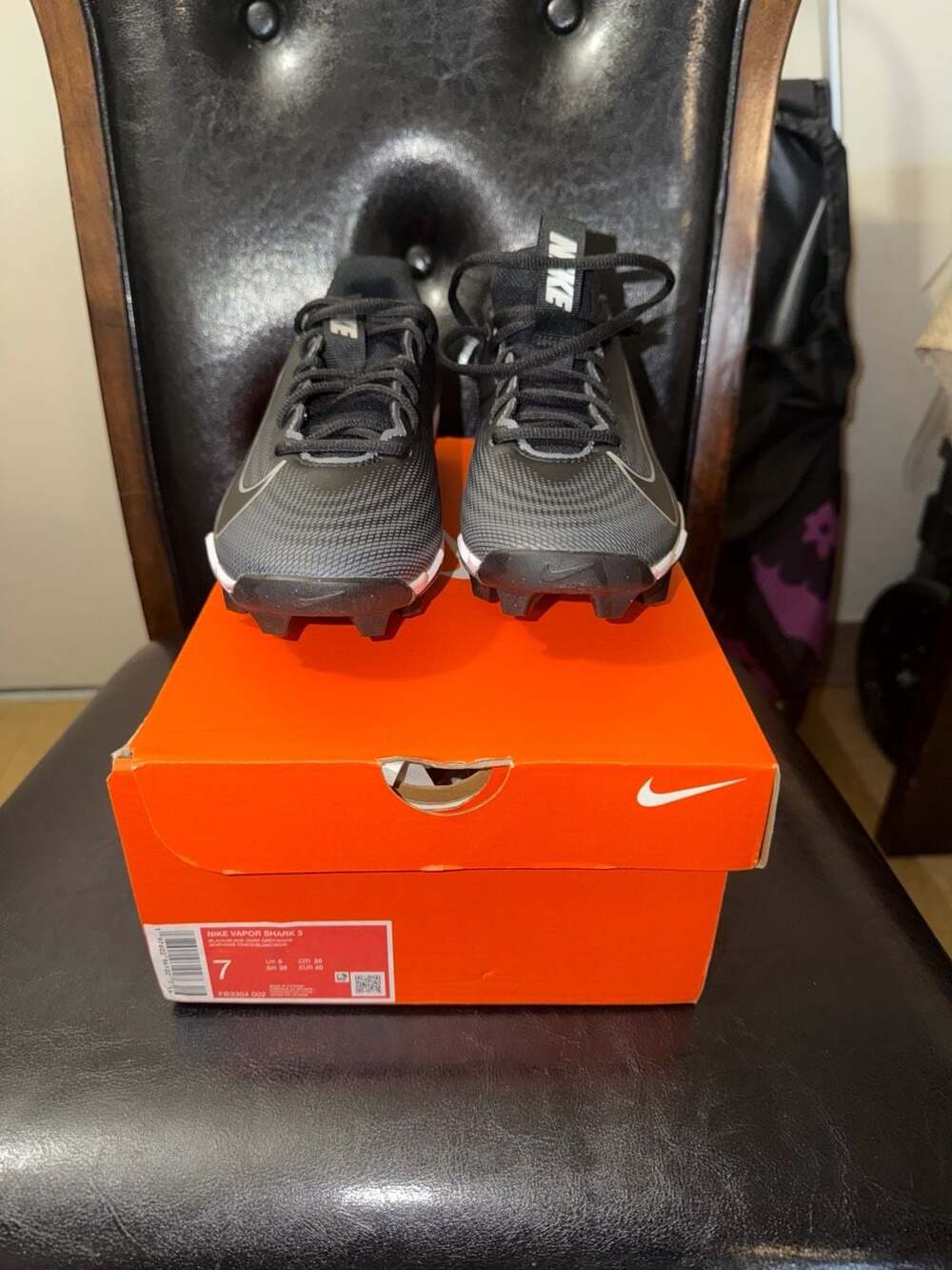 Nike Vapor Shark 3 Football Cleats Black/Dark Grey/White